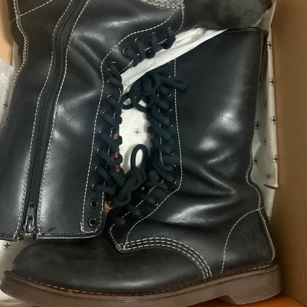 Dr martens black leather knee highs Sz 9/ sz7.5